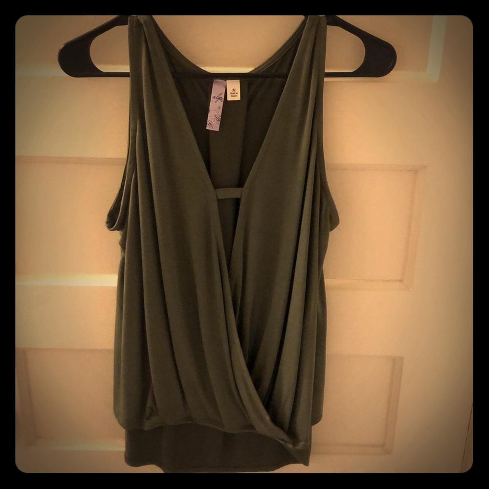 Francesca’s, Olive Green Wrapped Tank